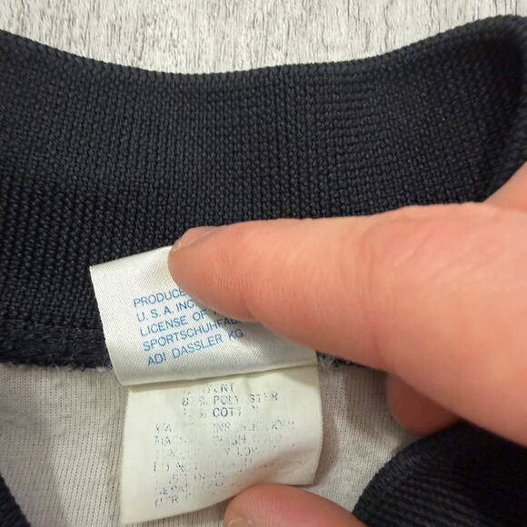 Vintage Adidas Tracksuit Jacket Men's Medium Gray Black Full Zip Sweatshirt 80s - Picture 5 of 8